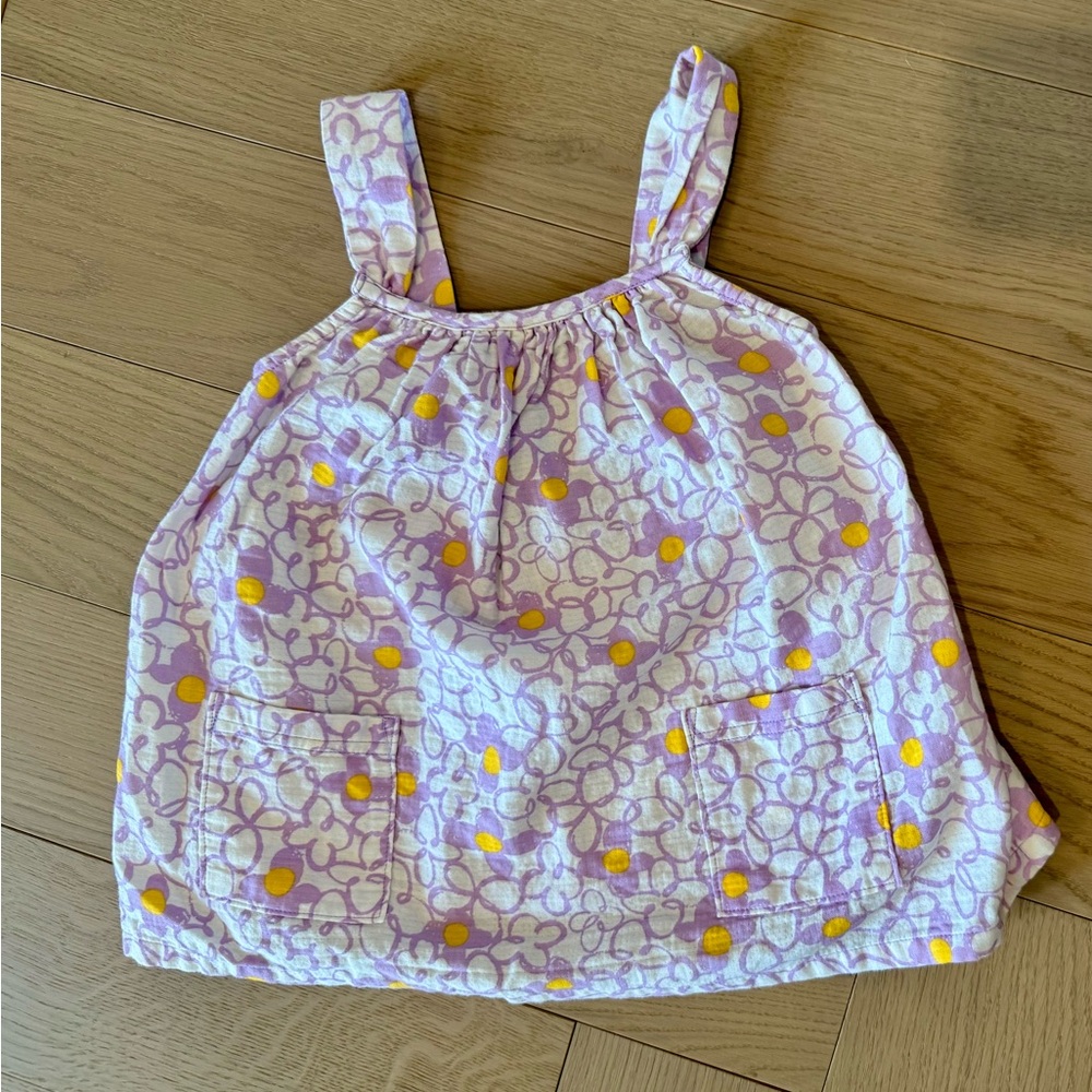Floral Purple and Yellow Kids Tank Top